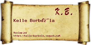 Kelle Borbála névjegykártya